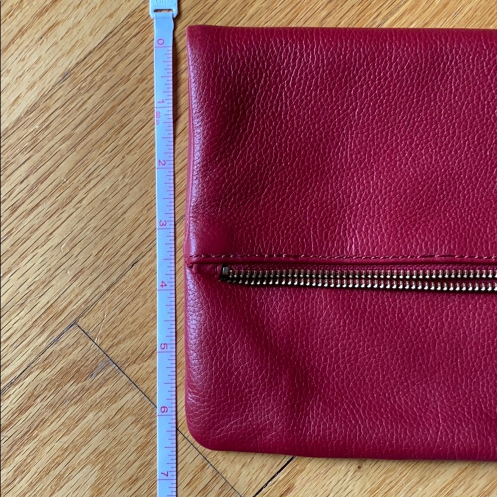 Banana Republic Red Leather Folded Clutch NWOT - Picture 4 of 5